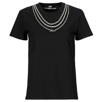 textil Dame T-shirts m. korte ærmer Karl Lagerfeld karl necklace t-shirt Sort
