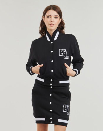 textil Dame Jakker Karl Lagerfeld varsity sweat jacket Sort / Hvid