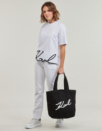 Karl Lagerfeld karl signature hem t-shirt Hvid