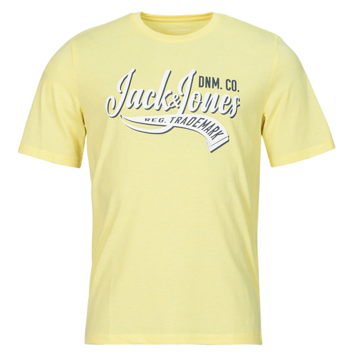textil Herre T-shirts m. korte ærmer Jack & Jones JJELOGO TEE SS O-NECK 2 COL SS24 SN Gul