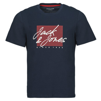 textil Herre T-shirts m. korte ærmer Jack & Jones JJZURI TEE SS CREW NECK Marineblå
