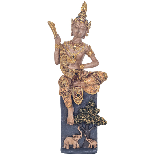 Indretning Små statuer og figurer Signes Grimalt Musiker Buddha Figur Guld