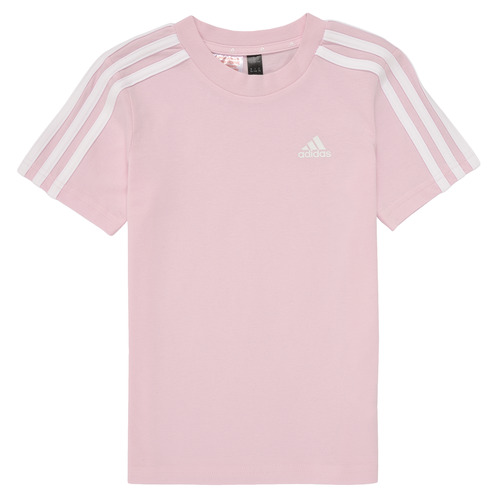 textil Pige T-shirts m. korte ærmer Adidas Sportswear LK 3S CO TEE Pink / Hvid
