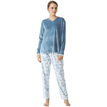 textil Dame Pyjamas / Natskjorte J&j Brothers JJBDP0501 Blå
