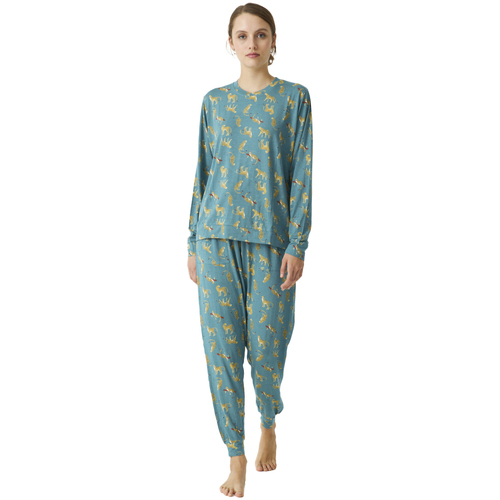 textil Dame Pyjamas / Natskjorte J&j Brothers JJBDP0600 Blå