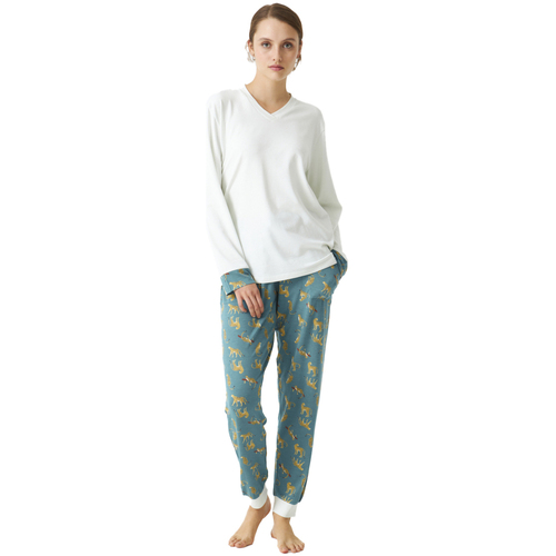 textil Dame Pyjamas / Natskjorte J&j Brothers JJBDP0601 Blå