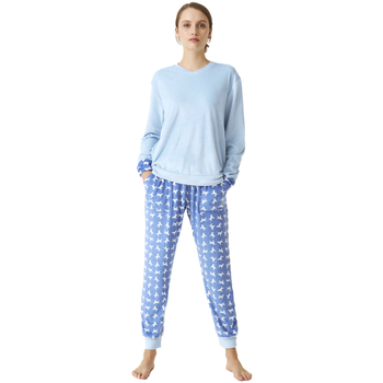 textil Dame Pyjamas / Natskjorte J&j Brothers JJBDP0801 Blå