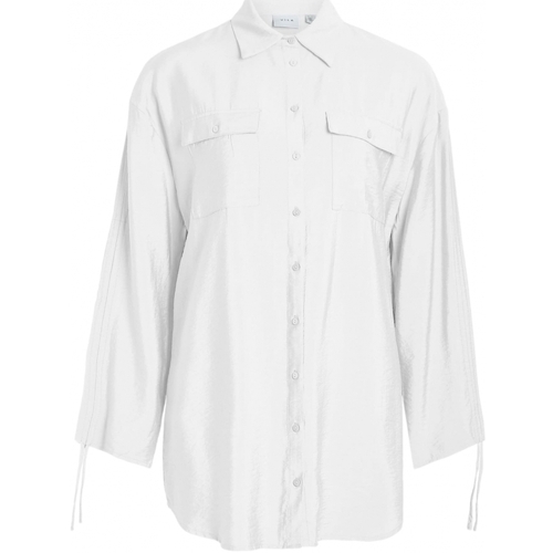 textil Dame Toppe / Bluser Vila Klaria Oversize Shirt L/S - Cloud Dancer Hvid