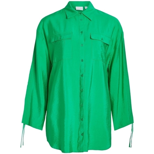 textil Dame Toppe / Bluser Vila Klaria Oversize Shirt L/S - Bright Green Grøn