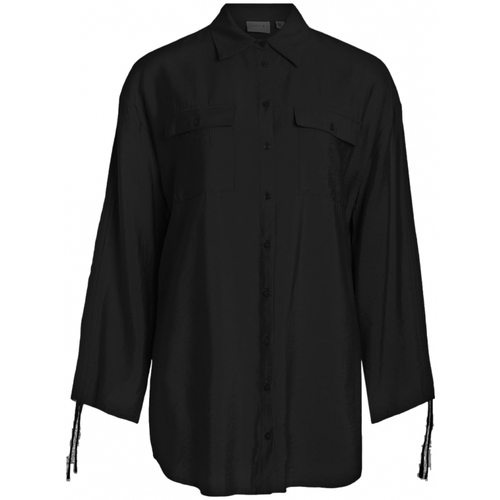 textil Dame Toppe / Bluser Vila Klaria Oversize Shirt L/S - Black Sort