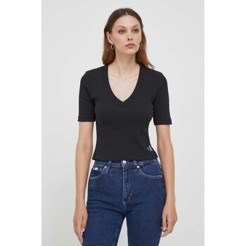 textil Dame T-shirts & poloer Calvin Klein Jeans J20J222379 Sort