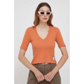 textil Dame T-shirts & poloer Calvin Klein Jeans J20J222379 Orange