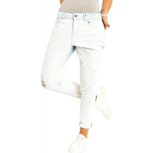 textil Dame Bukser Only Lima Boyfriend Jeans L32 - White Hvid