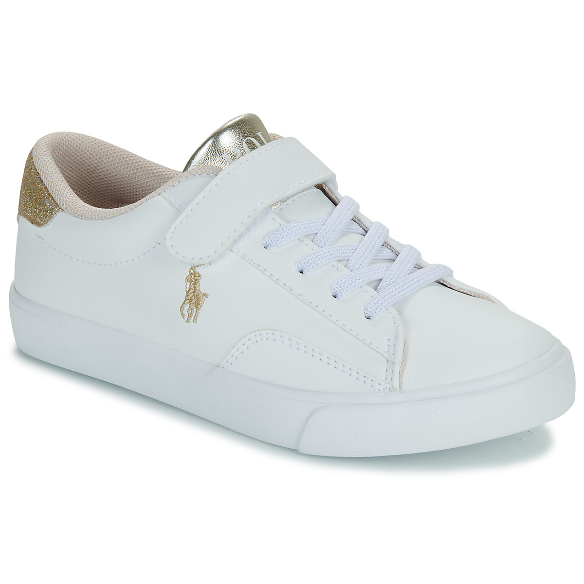 Sko Pige Lave sneakers Polo Ralph Lauren THERON V PS Hvid / Guld
