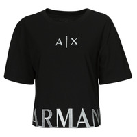 textil Dame T-shirts m. korte ærmer Armani Exchange 3DYTAG Sort / Sølv