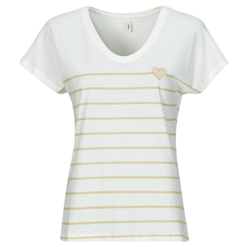 textil Dame T-shirts m. korte ærmer Only ONLEMILY Beige / Brun