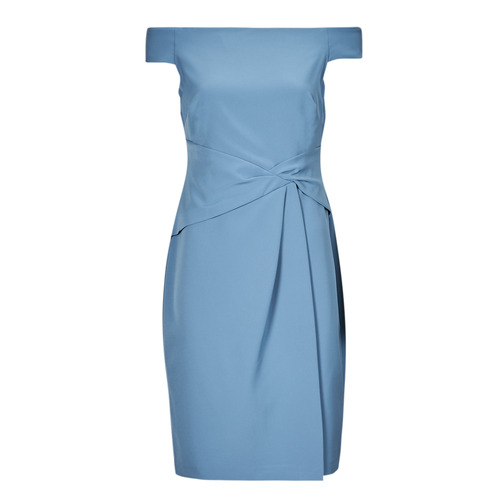 textil Dame Korte kjoler Lauren Ralph Lauren SARAN SHORT-SHORT SLEEVE-COCKTAIL DRESS Blå