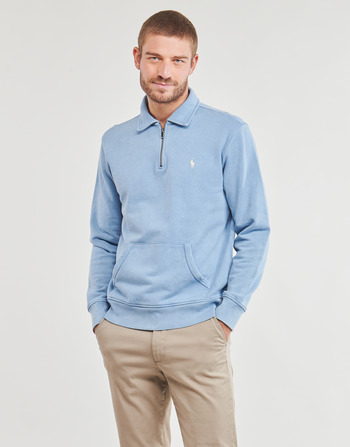 textil Herre Sweatshirts Polo Ralph Lauren SWEATSHIRT DEMI ZIP EN MOLLETON Blå / Himmelblå
