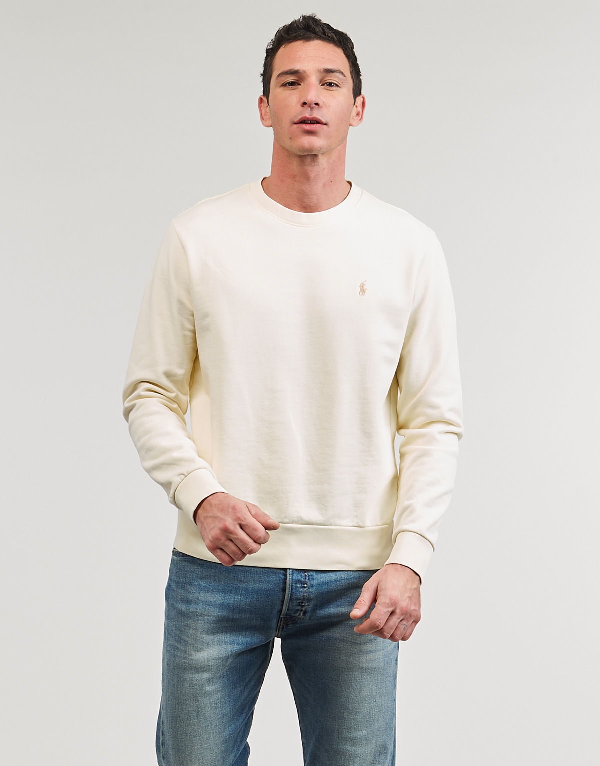 textil Herre Sweatshirts Polo Ralph Lauren SWEATSHIRT COL ROND EN MOLLETON Hvid