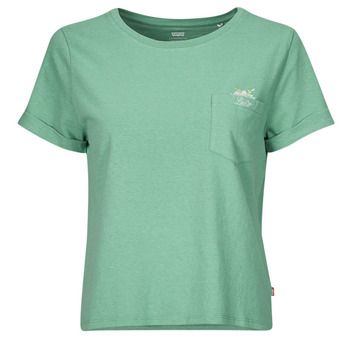 textil Dame T-shirts m. korte ærmer Levi's GR MARGOT POCKET TEE Grøn