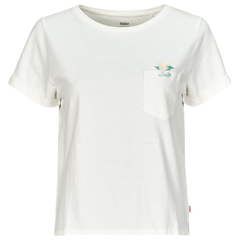 textil Dame T-shirts m. korte ærmer Levi's GR MARGOT POCKET TEE Hvid