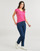 textil Dame T-shirts m. korte ærmer Pieces PCBILLO TEE LUREX STRIPES Pink