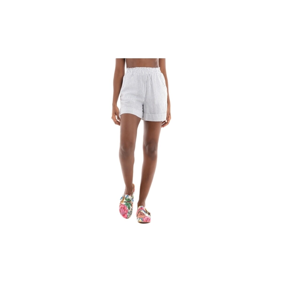 textil Dame Shorts Only Shorts Linette Linen - White/Night Sky Hvid