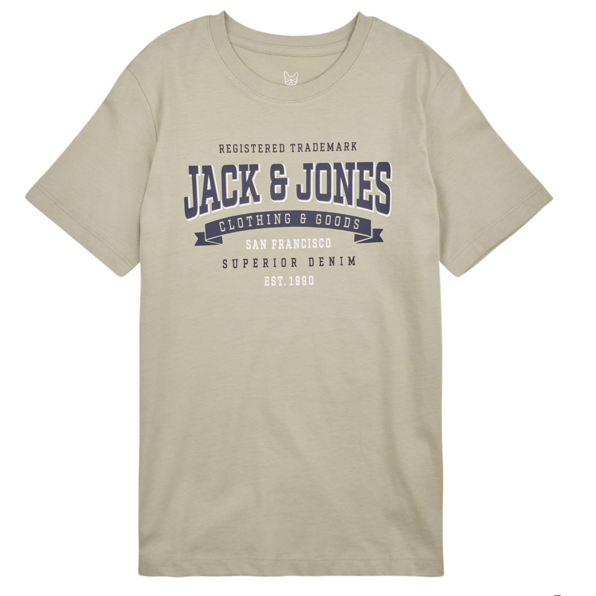 textil Dreng T-shirts m. korte ærmer Jack & Jones JJELOGO TEE SS NECK 2 COL 23/24 NOOS JNR Beige
