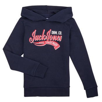 textil Dreng Sweatshirts Jack & Jones JJELOGO SWEAT HOOD 2 COL 24 SNJNR Marineblå