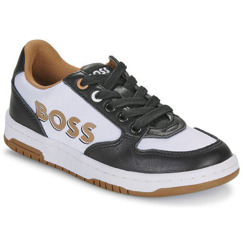Sko Dreng Lave sneakers BOSS CASUAL J50861 Sort / Hvid / Kamel