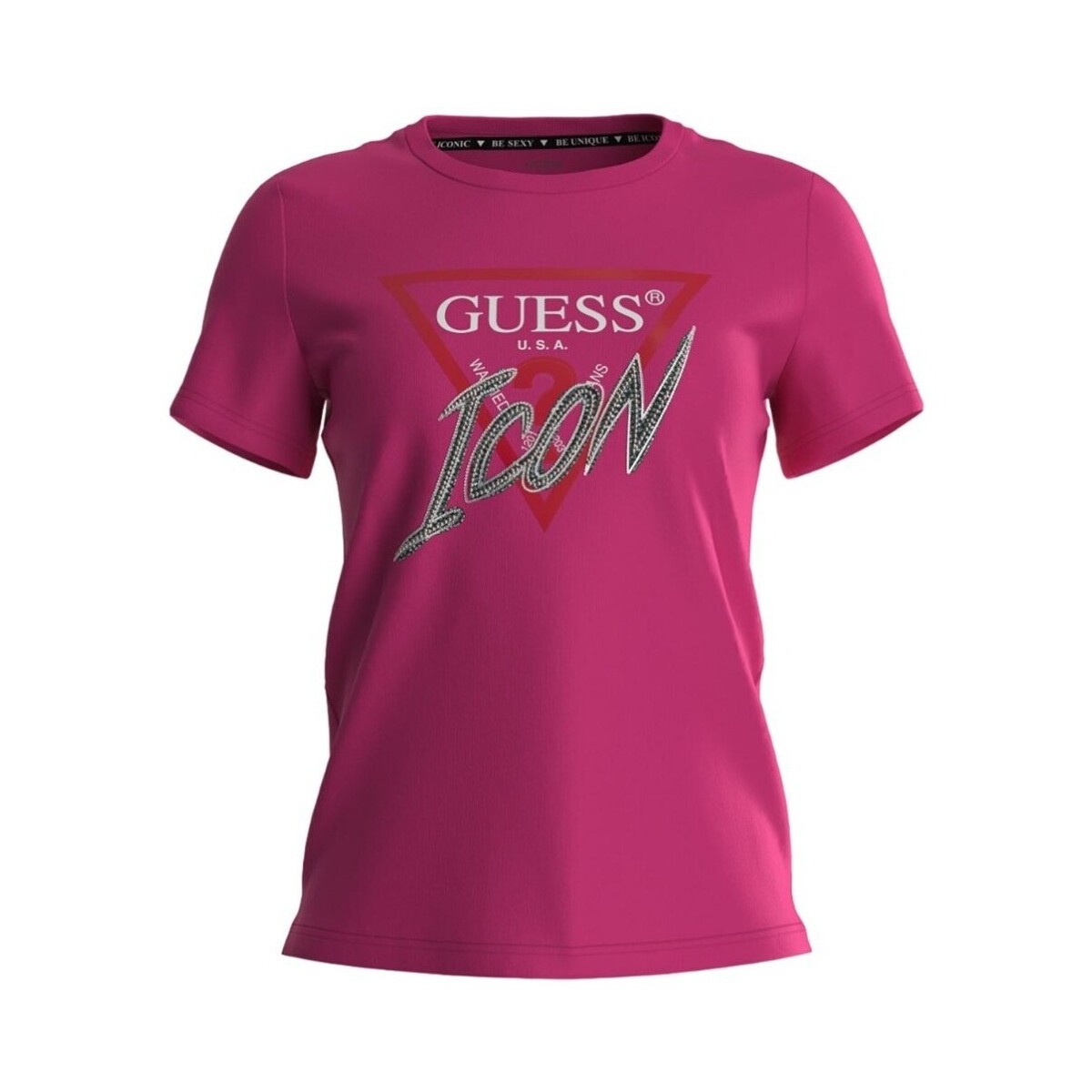 textil Dame T-shirts & poloer Guess W3BI42 I3Z14 Pink