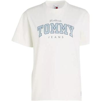 textil Dame T-shirts m. korte ærmer Tommy Hilfiger  Hvid
