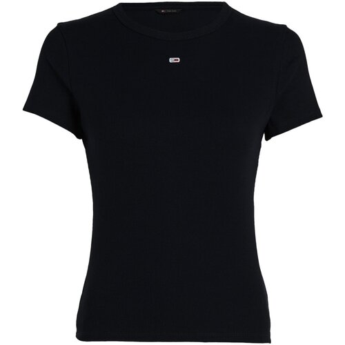 textil Dame T-shirts & poloer Tommy Jeans DW0DW17383 Sort