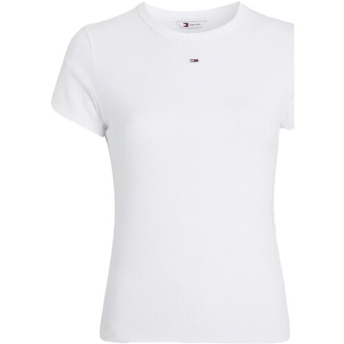 textil Dame T-shirts & poloer Tommy Jeans DW0DW17383 Hvid