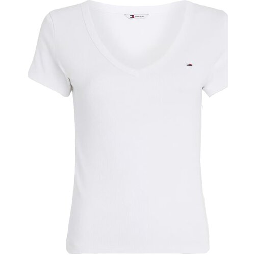 textil Dame T-shirts & poloer Tommy Jeans DW0DW17385 Hvid