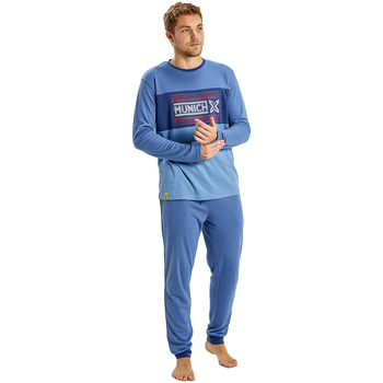 textil Herre Pyjamas / Natskjorte Munich MUDP0252 Blå