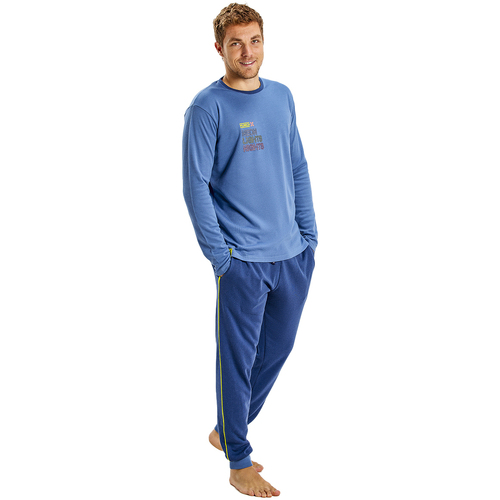 textil Herre Pyjamas / Natskjorte Munich MUDP0452 Blå