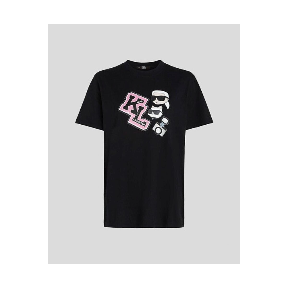 textil Dame T-shirts & poloer Karl Lagerfeld 240W1727 OVERSIZED IKONIK VARSITY TEE Sort