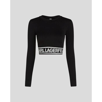 textil Dame Pullovere Karl Lagerfeld 240W1716 SEAMLESS LOGO Sort