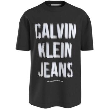 textil Herre T-shirts m. korte ærmer Calvin Klein Jeans  Sort