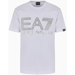 textil Herre T-shirts m. korte ærmer Emporio Armani EA7 3DPT37 PJMUZ Hvid