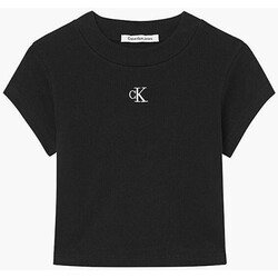 textil Dame T-shirts m. korte ærmer Calvin Klein Jeans J20J218337 Sort