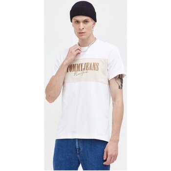 textil Herre T-shirts m. korte ærmer Tommy Jeans DM0DM17914 Hvid