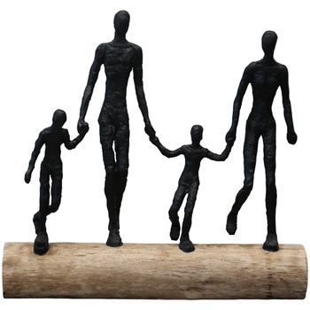 Indretning Små statuer og figurer Signes Grimalt Sort Familie På Log Brun