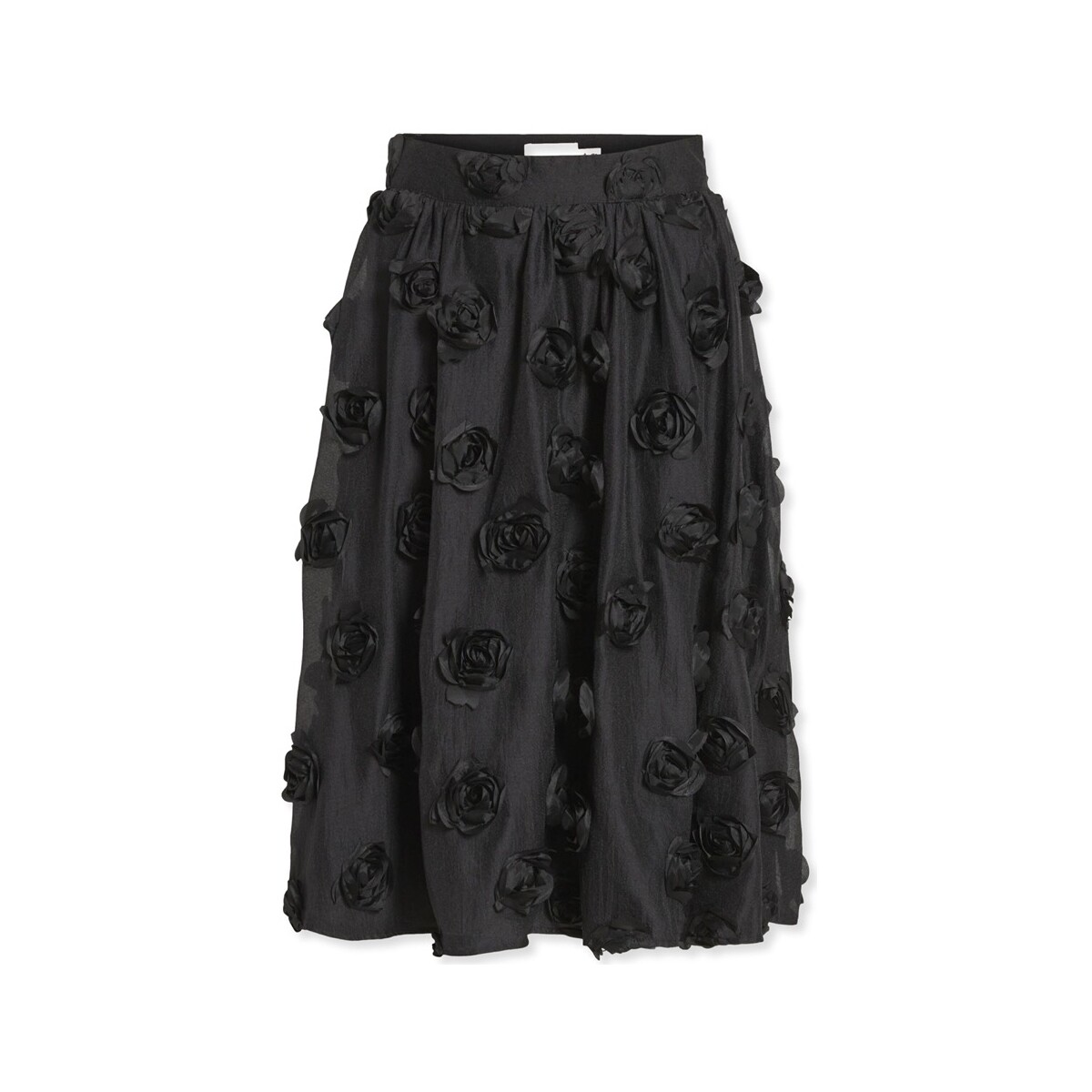 textil Dame Nederdele Vila Flory Skirt L/S - Black Sort