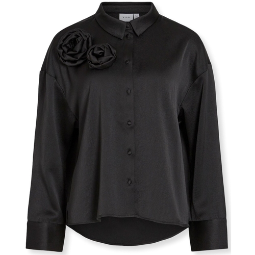 textil Dame Toppe / Bluser Vila Medina Rose Shirt L/S - Black Sort