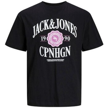textil Herre T-shirts m. korte ærmer Jack & Jones 12251899 JORLUCCA Sort