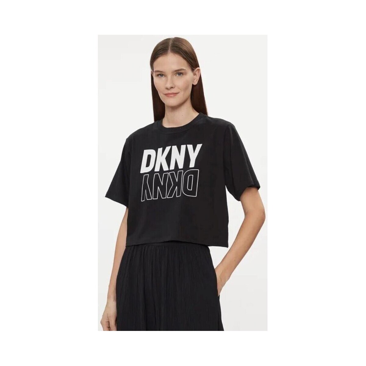 textil Dame T-shirts & poloer Dkny DP2T8559 Sort