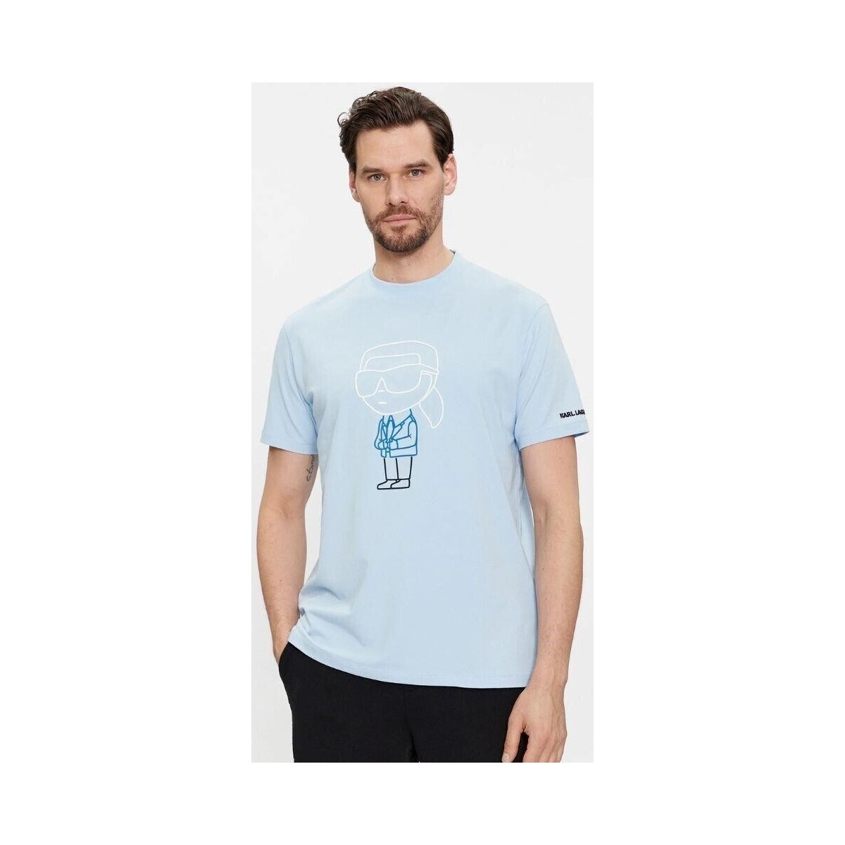 textil Herre T-shirts m. korte ærmer Karl Lagerfeld 541221 755401 Blå