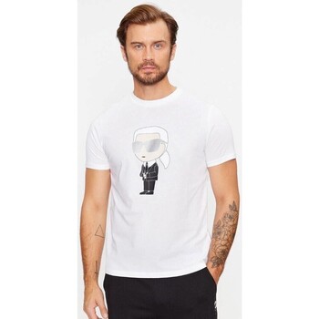 textil Herre T-shirts m. korte ærmer Karl Lagerfeld 500251 755071 Hvid